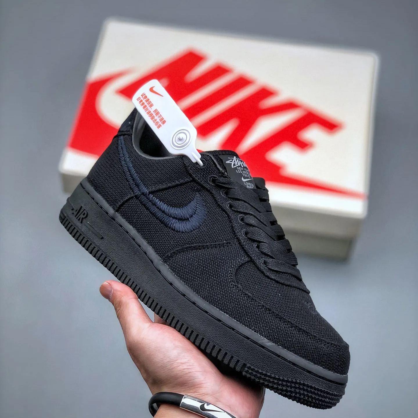 Stussy × Nike Air Force 1 Low "Triple Black"