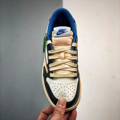 Travis Scott × Fragment × Nike Air Jordan 1 Low OG SP "Military Blue" (Kids)