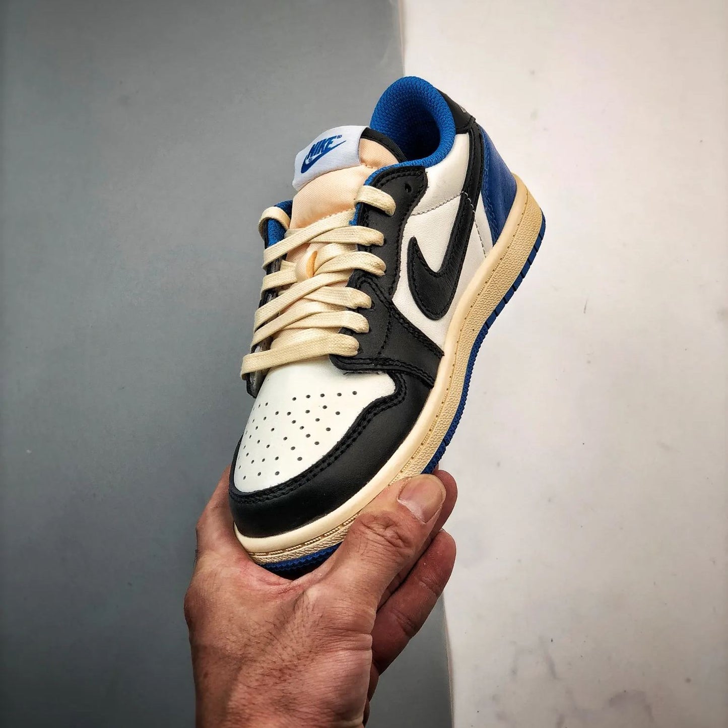 Travis Scott × Fragment × Nike Air Jordan 1 Low OG SP "Military Blue" (Kids)