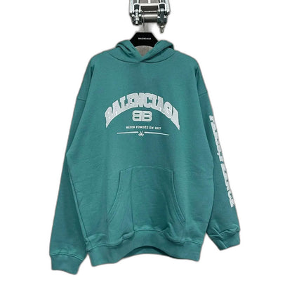 Balenciaga Logo-Print Maison Hooded Sweatshirt