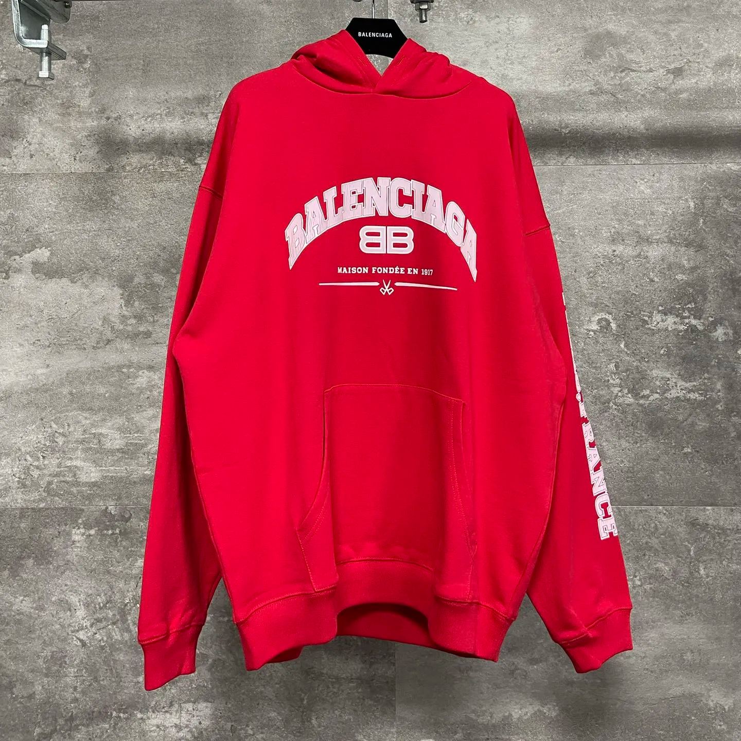 Balenciaga Logo-Print Maison Hooded Sweatshirt