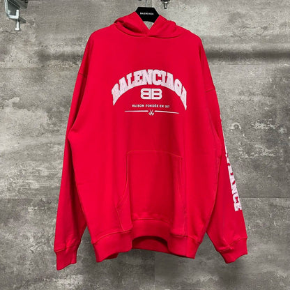 Balenciaga Logo-Print Maison Hooded Sweatshirt