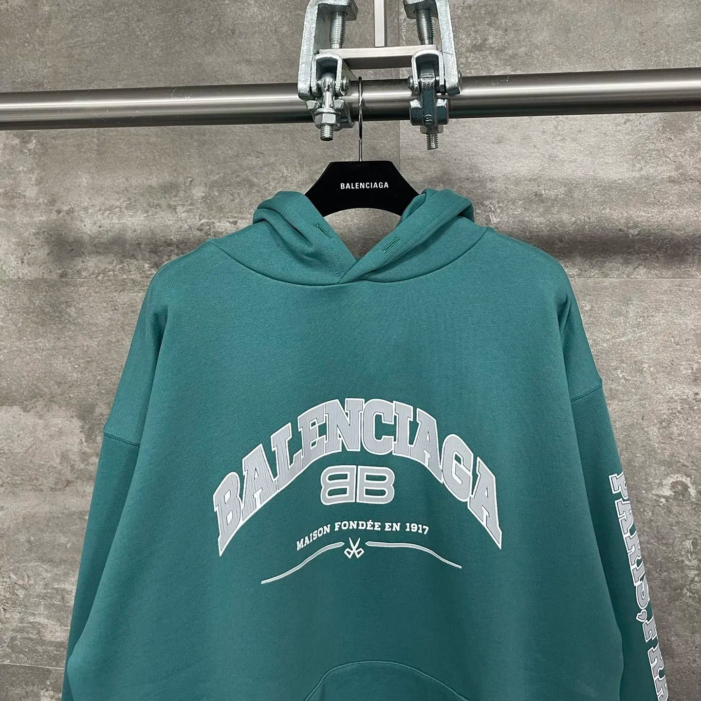 Balenciaga Logo-Print Maison Hooded Sweatshirt