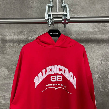 Balenciaga Logo-Print Maison Hooded Sweatshirt