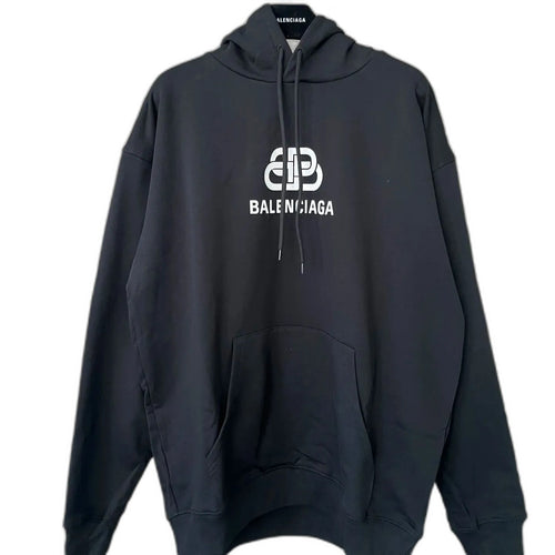 Balenciaga Loose hooded Long Sleeves Hoodie Black