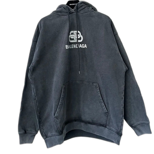 Balenciaga Logo Drawstring Hoodie