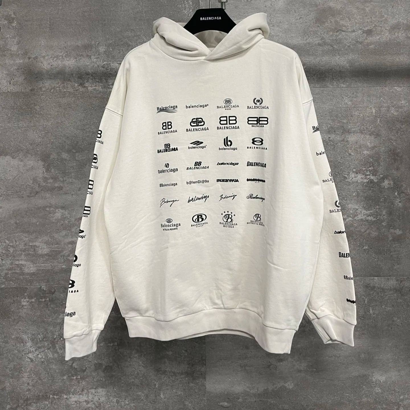 Balenciaga Archives Logos Hoodie