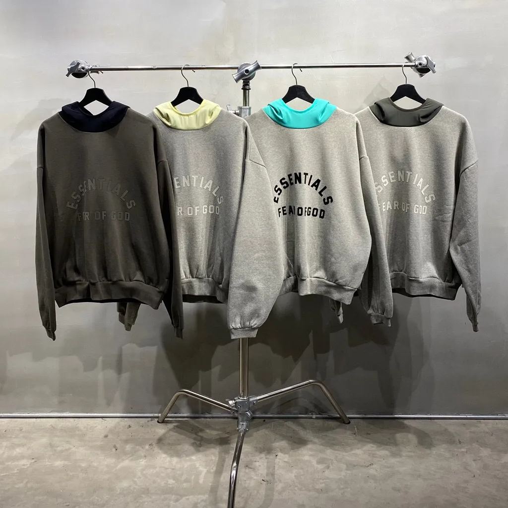 ESSENTIALS Nylon Fleece Hoodie/Dark Heather