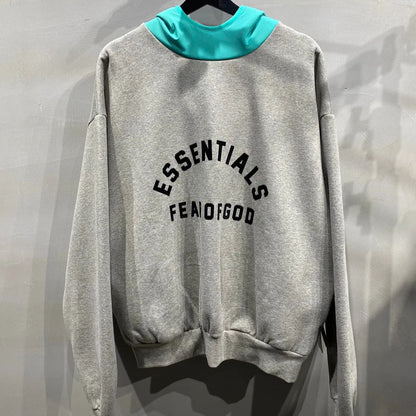 ESSENTIALS Nylon Fleece Hoodie/Dark Heather