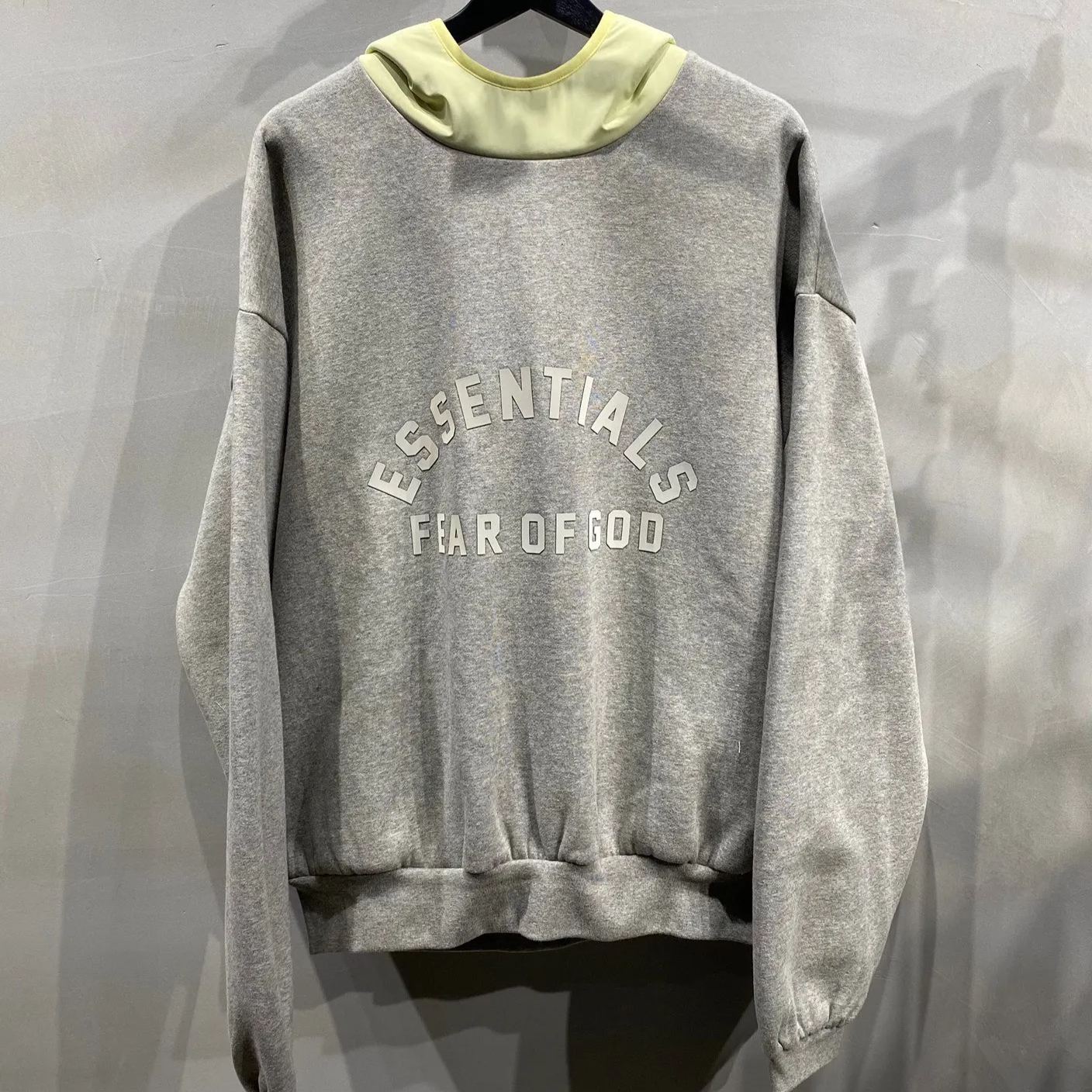 ESSENTIALS Nylon Fleece Hoodie/Dark Heather