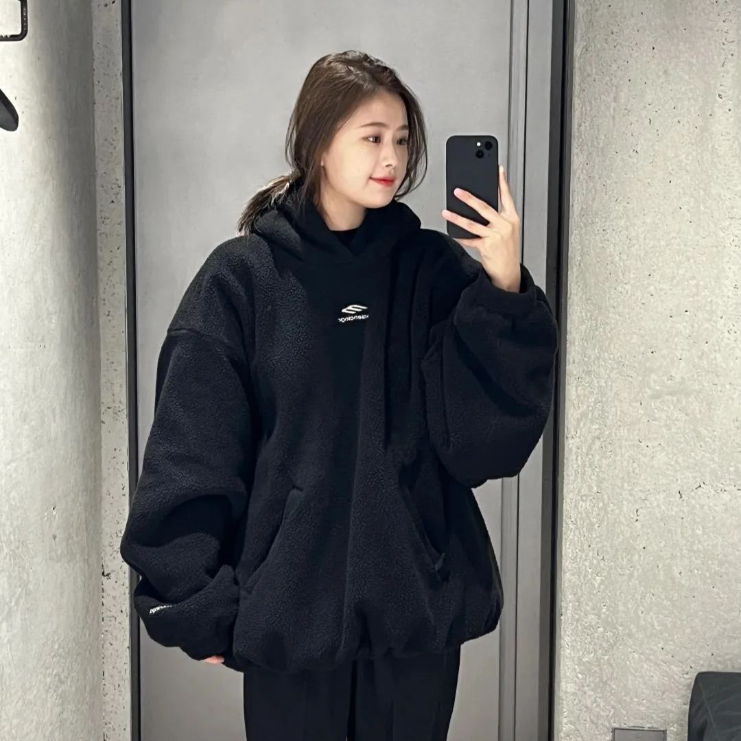 BALENCIAGA HOODED FLEECE JACKET WITH HOOD