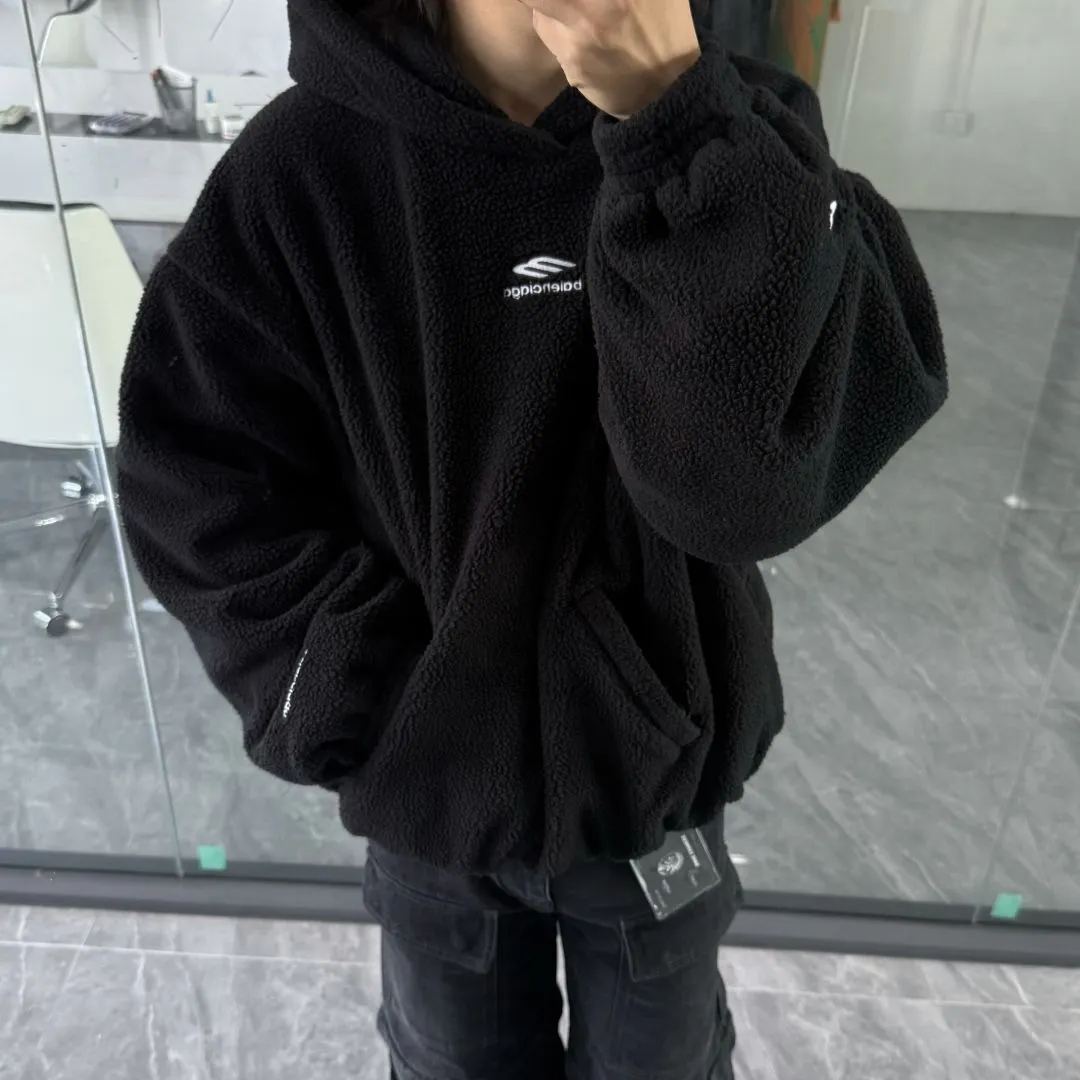 BALENCIAGA HOODED FLEECE JACKET WITH HOOD