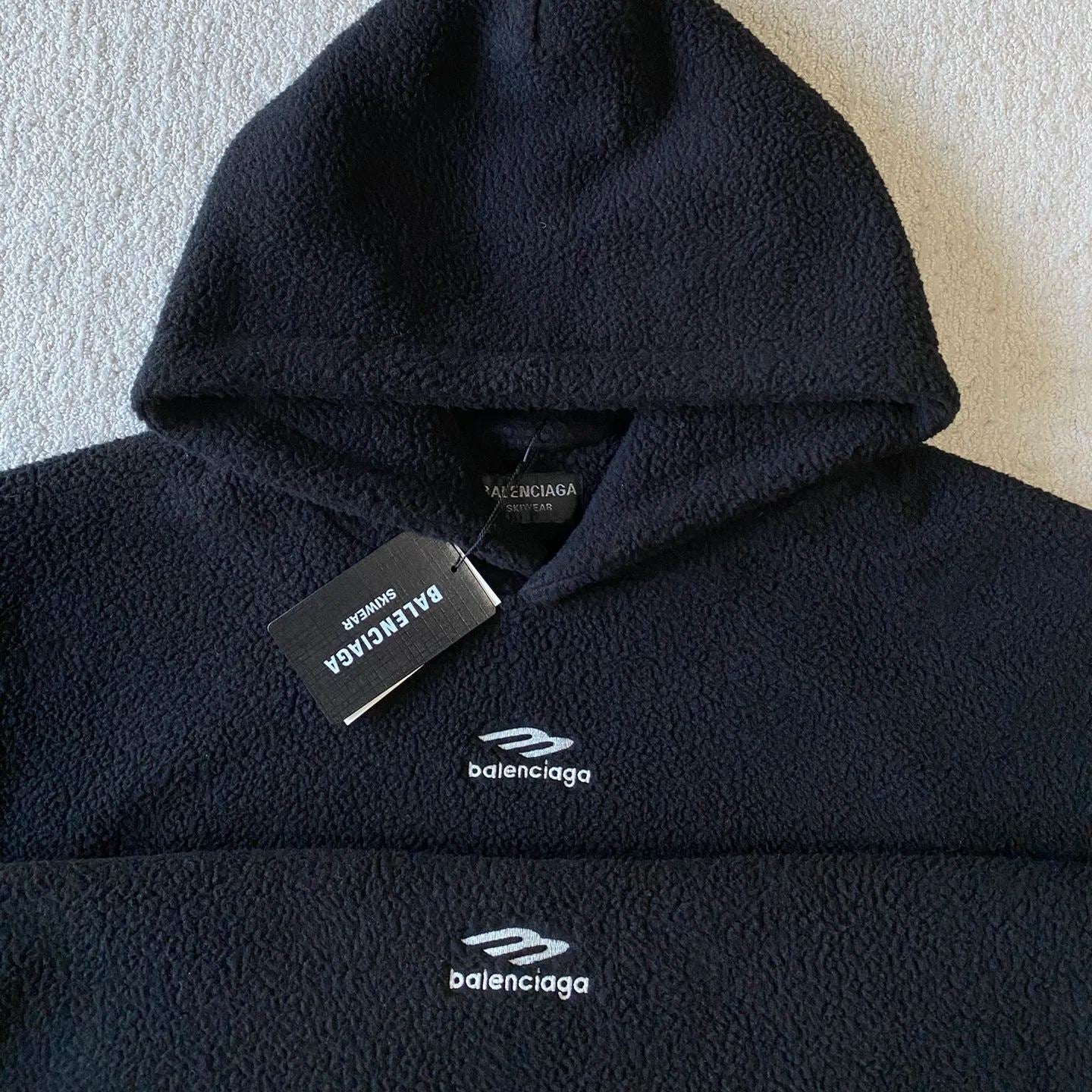 BALENCIAGA HOODED FLEECE JACKET WITH HOOD