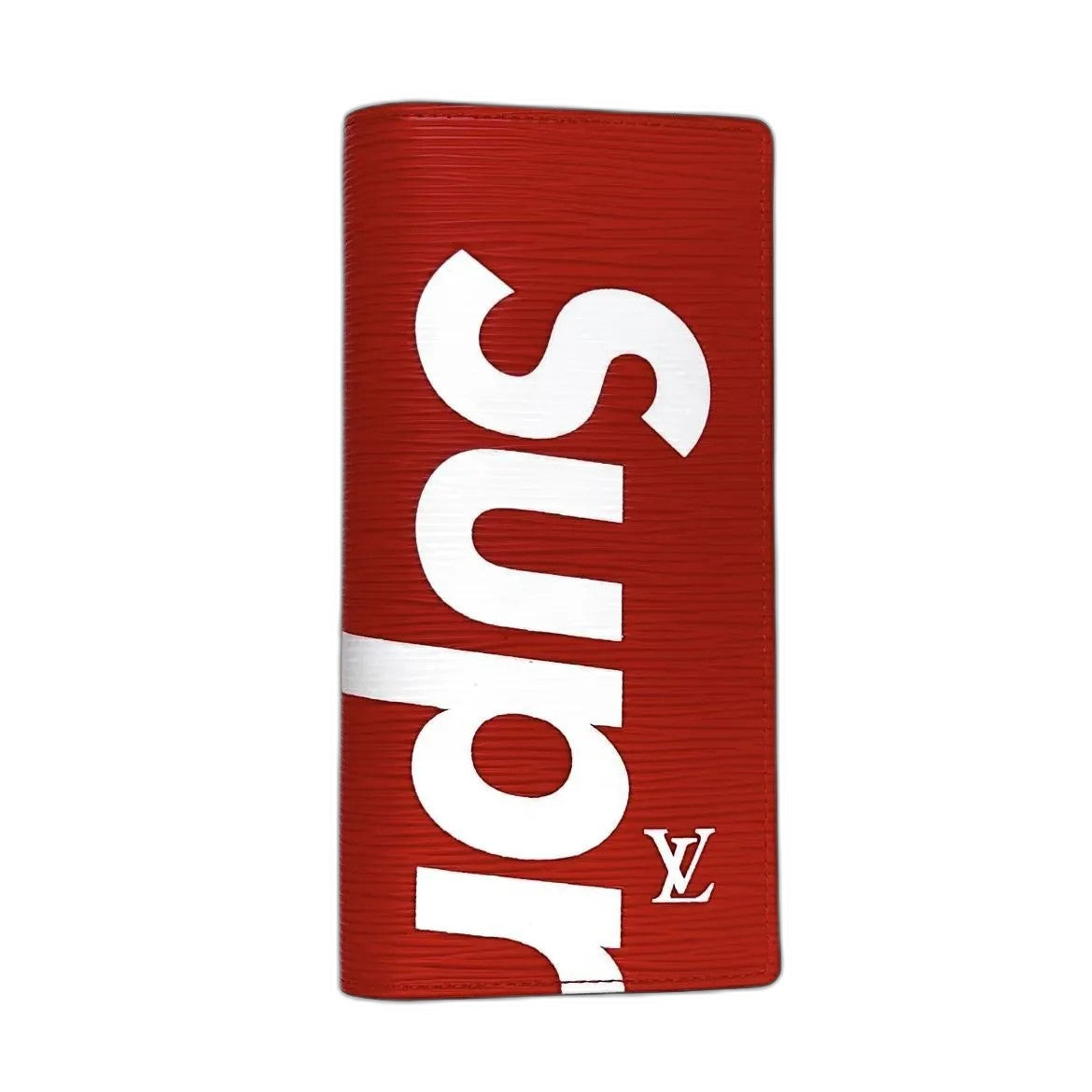 Louis Vuitton x Supreme Portefeuille Brazza Long Wallet in Red Epi Leather