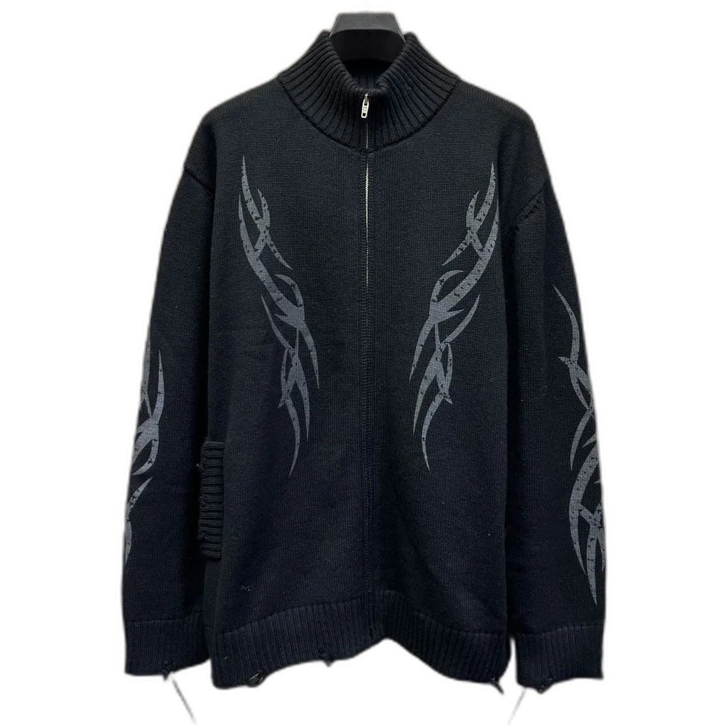BALENCIAGA  Men's Y2k Zip-up Cardigan in Black