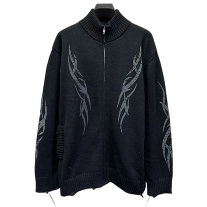 BALENCIAGA  Men's Y2k Zip-up Cardigan in Black