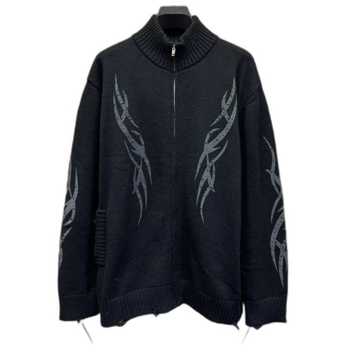 BALENCIAGA  Men's Y2k Zip-up Cardigan in Black