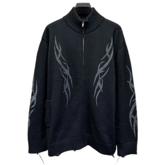 BALENCIAGA  Men's Y2k Zip-up Cardigan in Black