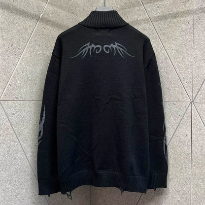 BALENCIAGA  Men's Y2k Zip-up Cardigan in Black