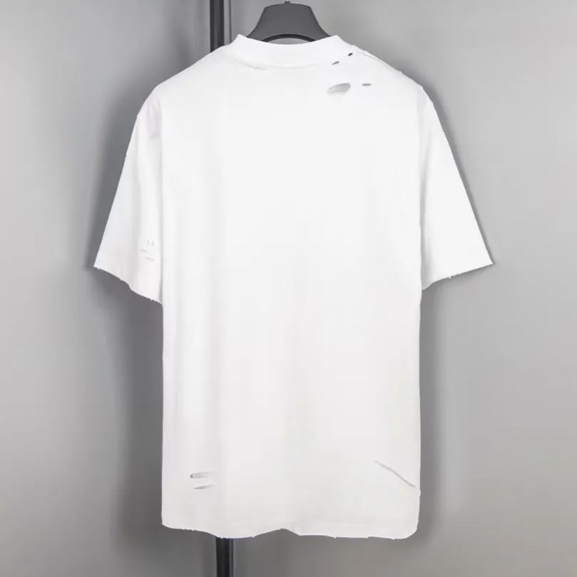 Balenciaga printed frayed holed T-shirt