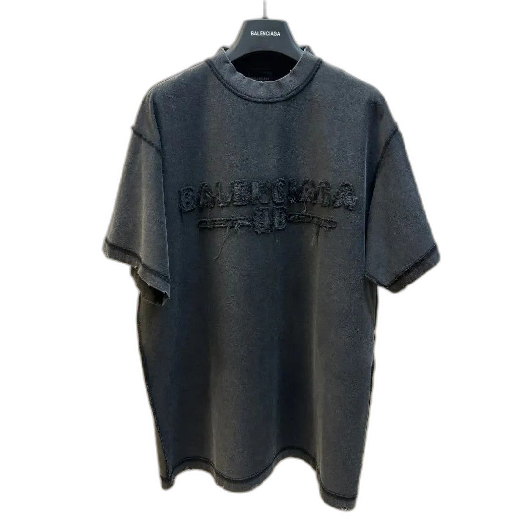 BALENCIAGA Men's New Year Series 25 - Inside-Out T-Shirt Medium Fit "Washed Black"