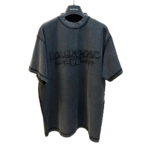 BALENCIAGA Men's New Year Series 25 - Inside-Out T-Shirt Medium Fit "Washed Black"