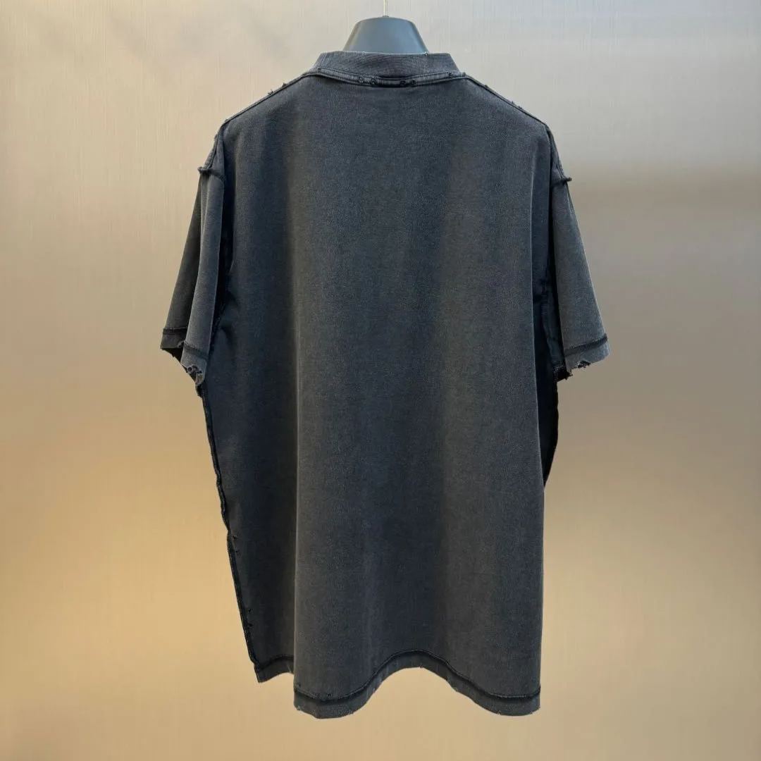 BALENCIAGA Men's New Year Series 25 - Inside-Out T-Shirt Medium Fit "Washed Black"