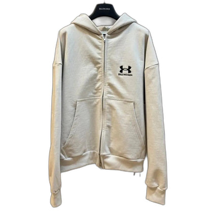 BALENCIAGA x Under Armour Women's Zip-Up Hoodie Regular Fit "White/Black"