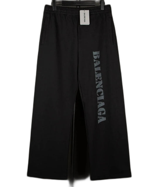 Balenciaga Stencil Type Baggy Sweatpants 'Black Grey'