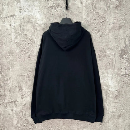 Balenciaga Pattern Loose Version Hoodie Sports 'Black'