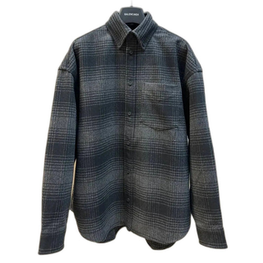 BALENCIAGA Men's Oversized Shirt "Gray/Black"