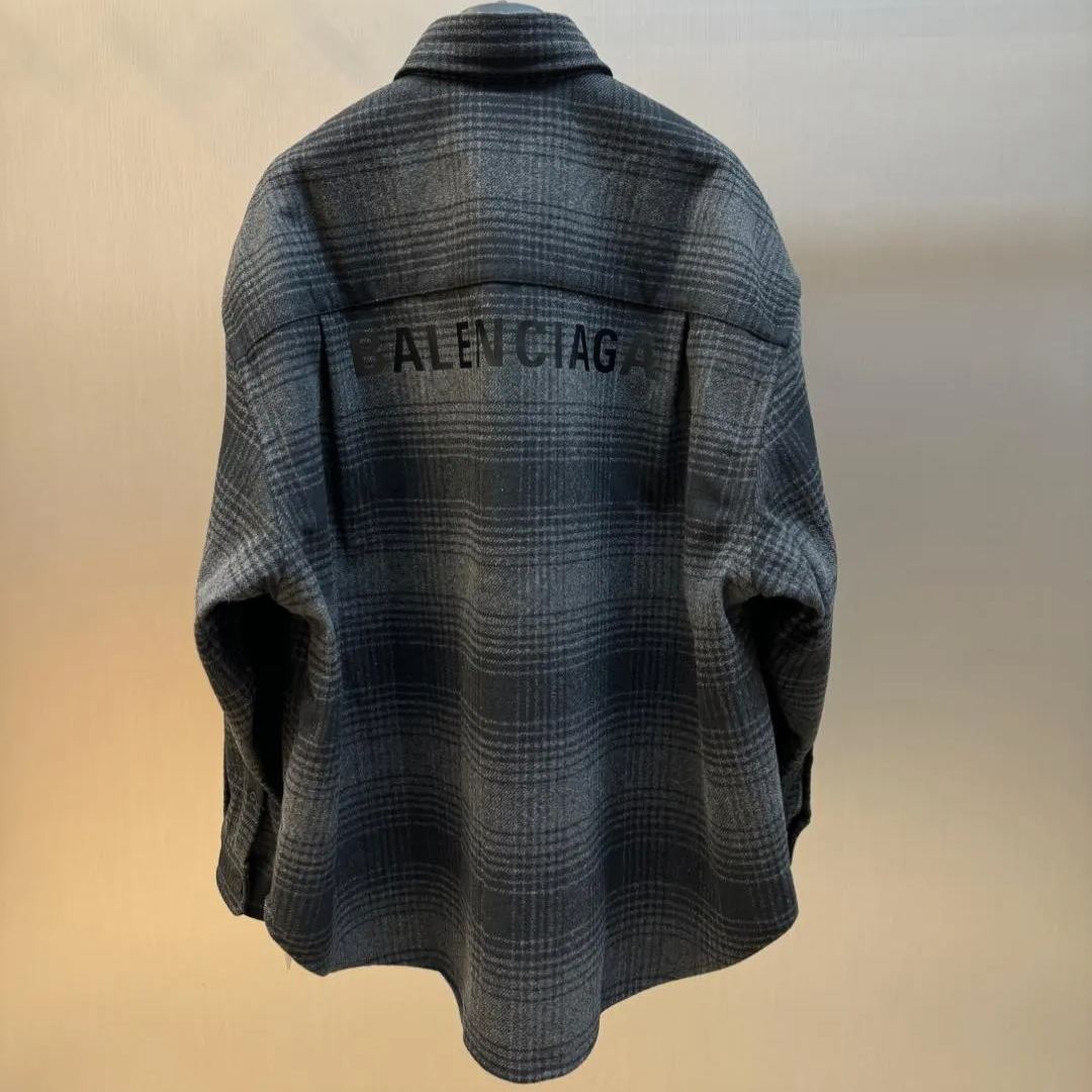 BALENCIAGA Men's Oversized Shirt "Gray/Black"