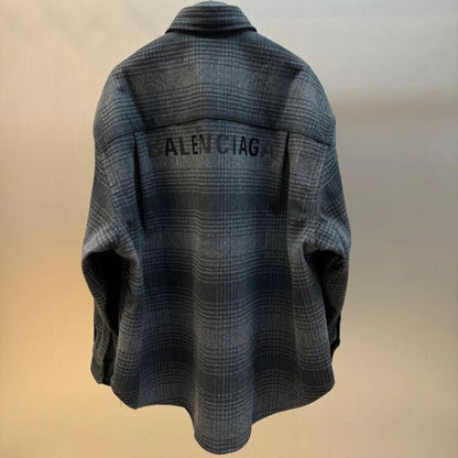 BALENCIAGA Men's Oversized Shirt "Gray/Black"