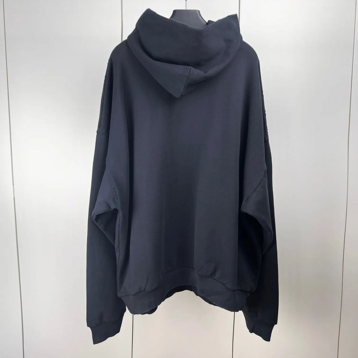 BALENCIAGA Men's 3B Liquified Hoodie Large Fit "Black/Gray"
