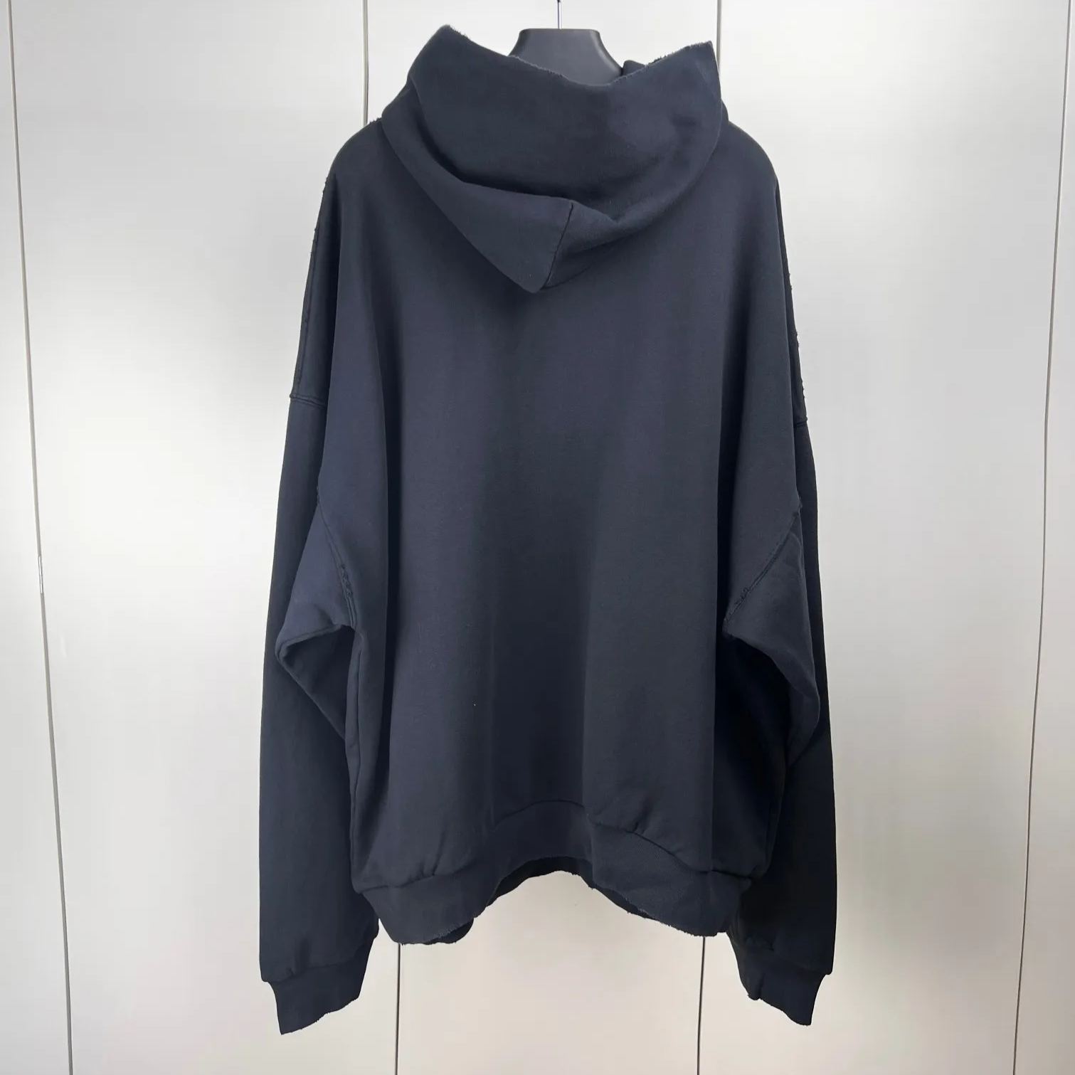 BALENCIAGA Men's 3B Liquified Hoodie Large Fit "Black/Gray"