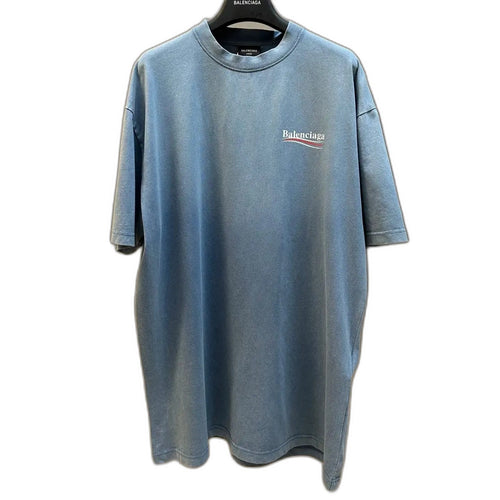 BALENCIAGA  Men's Political Campaign T-shirt Medium Fit in Faded Blue/white/red