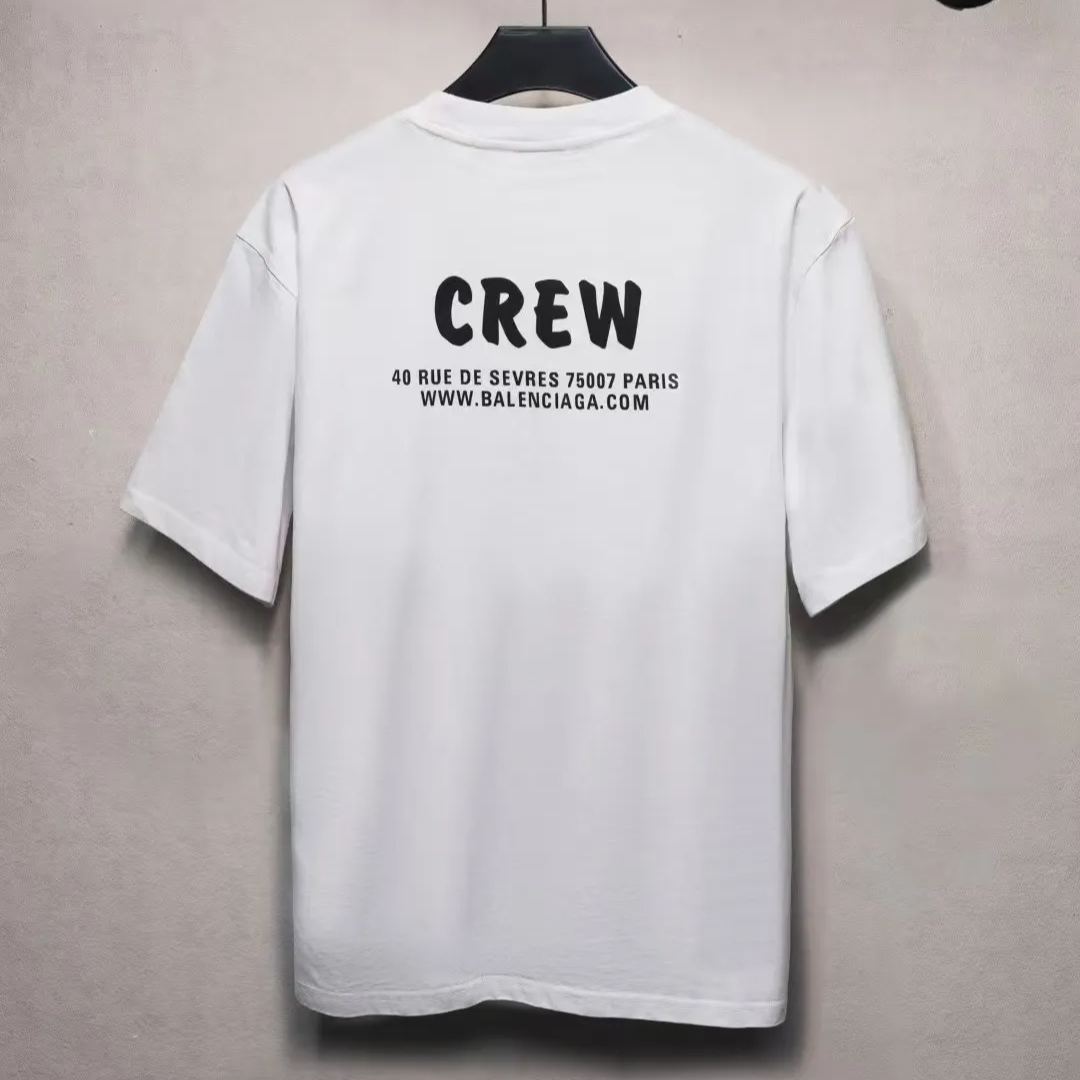 Balenciaga Crew Alphabet Printing Short Sleeve 'White'
