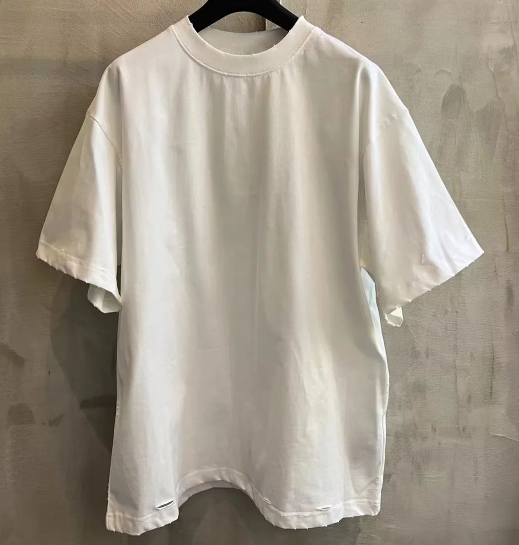 Balenciaga Logo Print Distressed Oversized T-Shirt