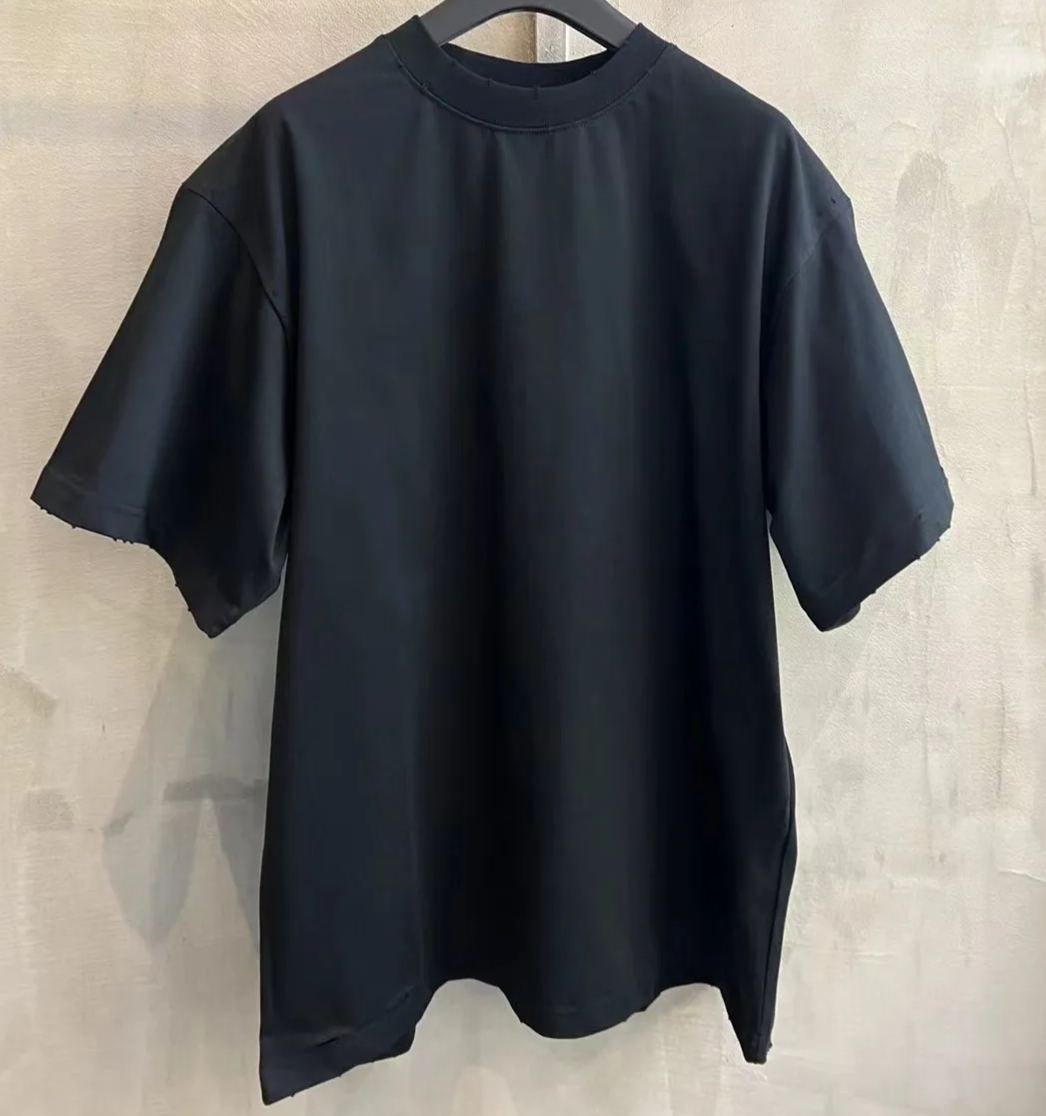 Balenciaga Logo Print Distressed Oversized T-Shirt