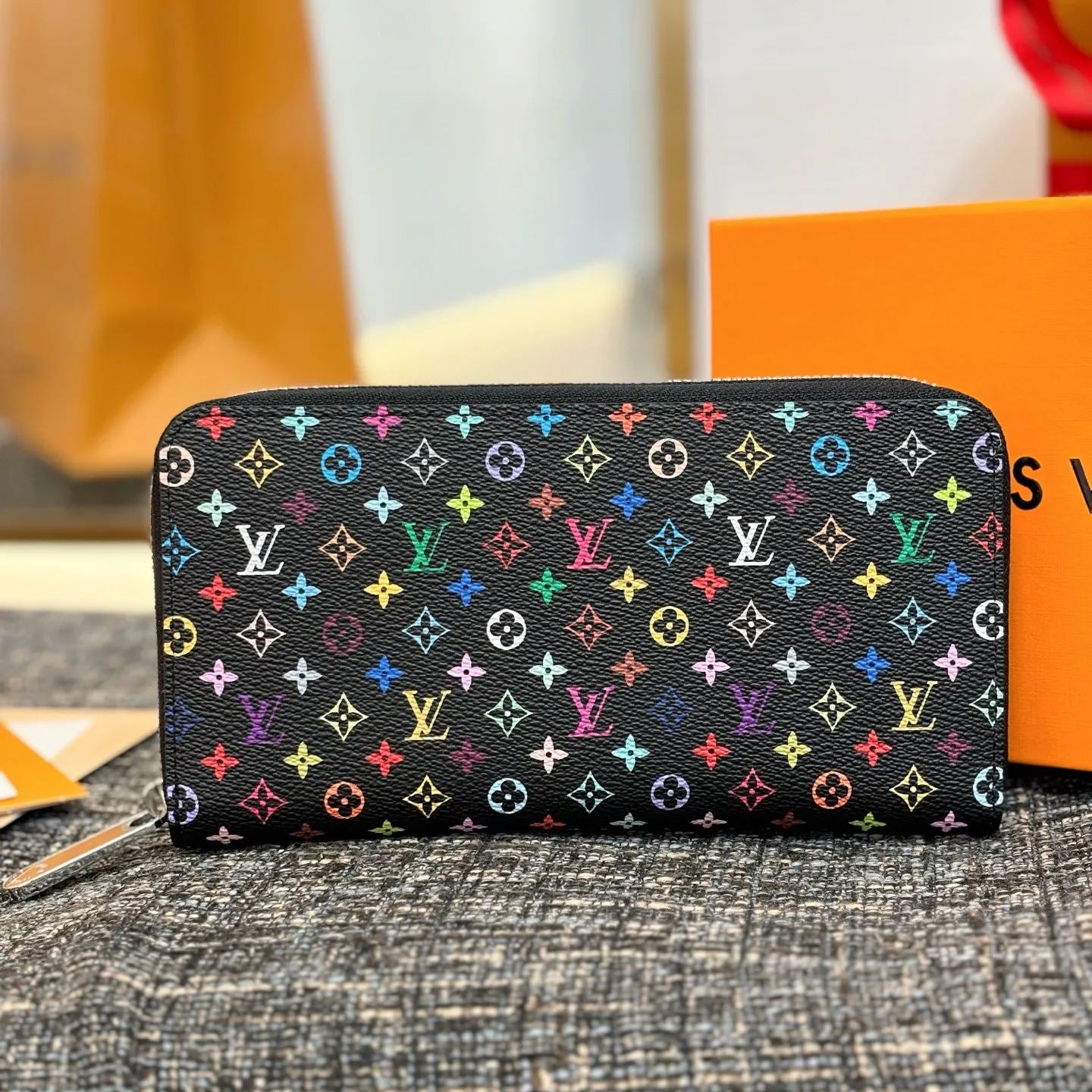Louis Vuitton Monogram Multicolor Zippy Wallet Round Zipper Long Wallet