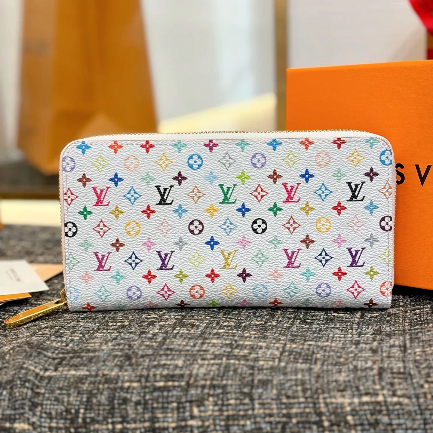Louis Vuitton Monogram Multicolor Zippy Wallet Round Zipper Long Wallet