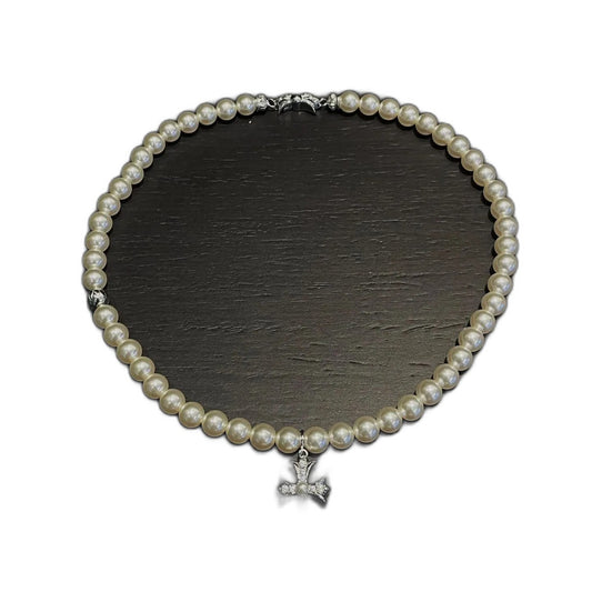 CHROME HEARTS Pearl Cross Necklace