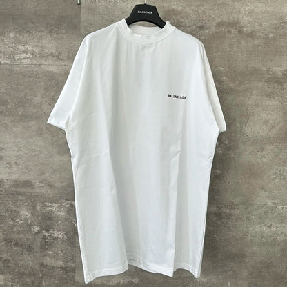 BALENCIAGA MENS Logo T-shirt Medium Fit "White"