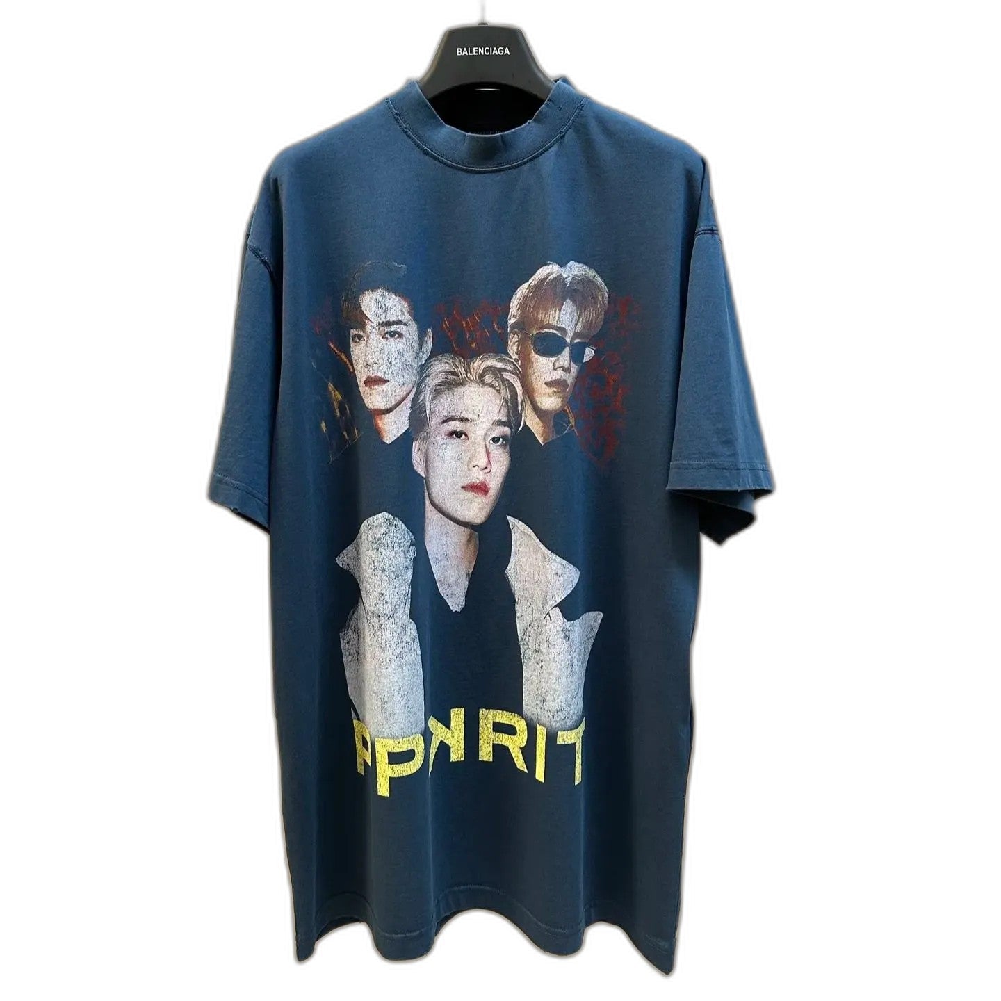 BALENCIAGA PP Krit Oversized T-Shirt "Dark Blue"