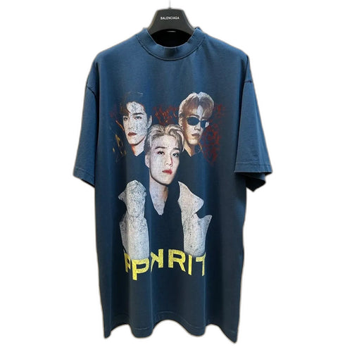BALENCIAGA PP Krit Oversized T-Shirt "Dark Blue"