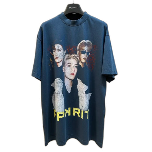 BALENCIAGA PP Krit Oversized T-Shirt "Dark Blue"