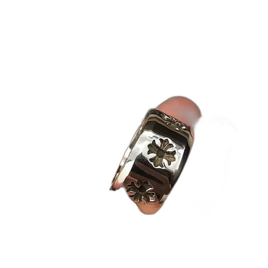 Chrome hearts wide concave cross ring