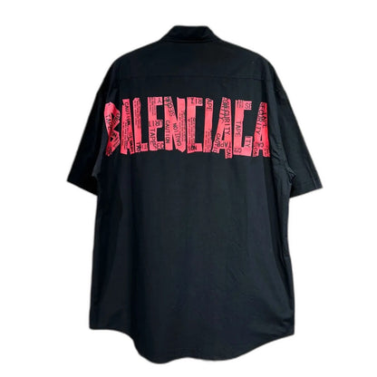 Balenciaga Black Cotton Shirt With Logo