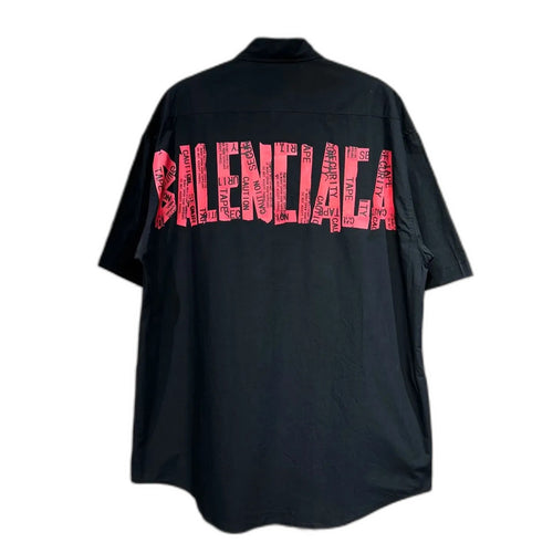 Balenciaga Black Cotton Shirt With Logo