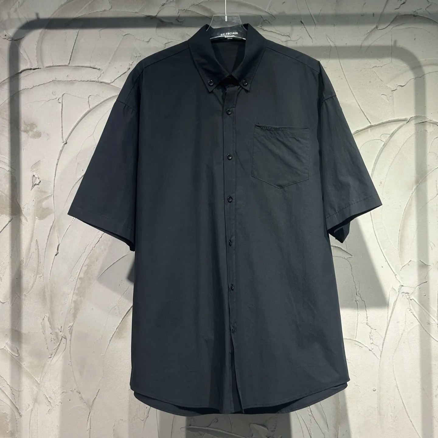 Balenciaga Black Cotton Shirt With Logo